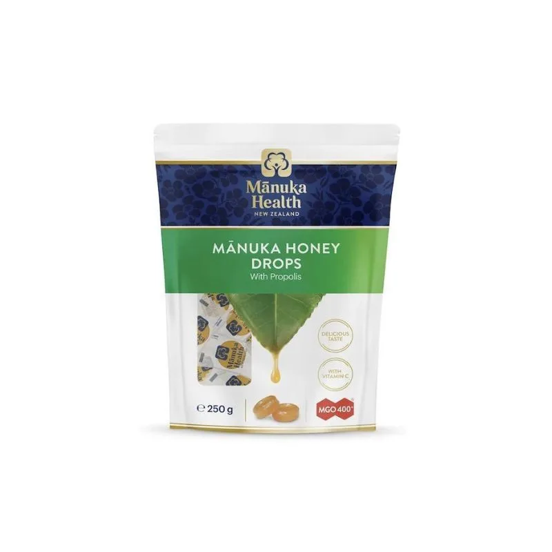 Manuka Health Bomboane cu miere de Manuka MGO 400+(lamaie propolis si vit C), 250g — preț și oferte