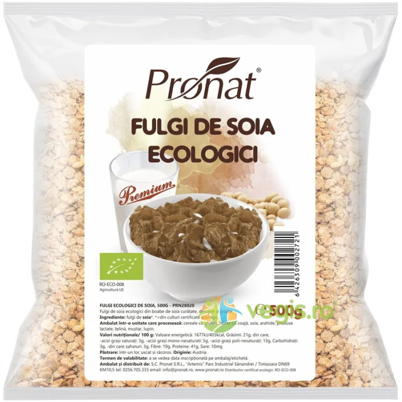 Fulgi de Soia Ecologici/Bio 500g PRONAT — preț și oferte