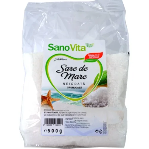 Sare de Mare Grunjoasa Neiodata 500gr Sano Vita — preț și oferte