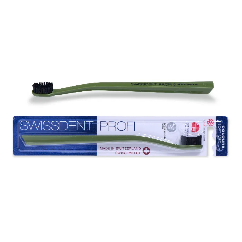 Periuta de dinti Colours Classic, verde cu negru, 1 bucata, Swissdent — preț și oferte
