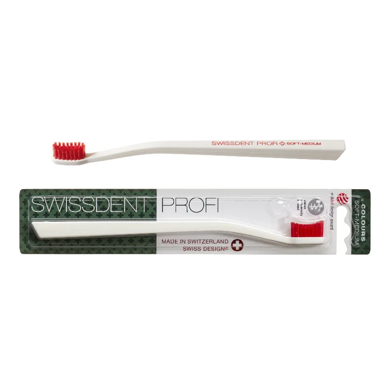 Periuta de dinti Colours Classic, rosu cu alb, 1 bucata, Swissdent — preț și oferte