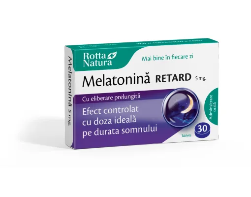 Melatonina Retard, 5mg, 30cp Rotta Natura — preț și oferte