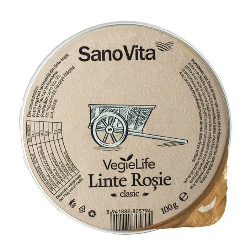 Pate vegetal din Linte rosie, 100g - Sano Vita — preț și oferte