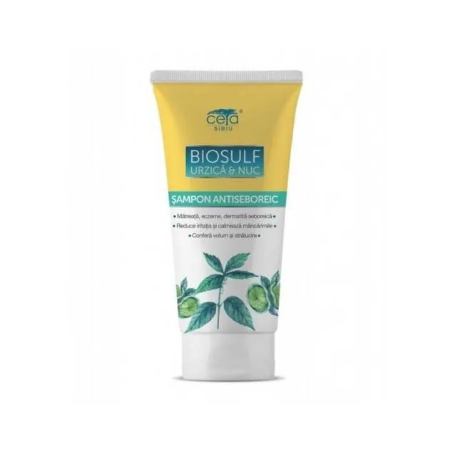 Sampon Antiseboreic cu Biosulf, Urzica si Nuc, 200ml - CETA Ceta Sibiu — preț și oferte