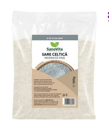 Sare Celtica fina neiodata, 500g - Sanovita — preț și oferte
