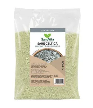 Sare Celtica grunjoasa neiodata, 500g - Sanovita