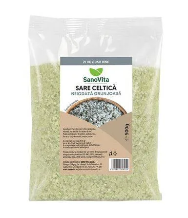 Sare Celtica grunjoasa neiodata, 500g - Sanovita — preț și oferte