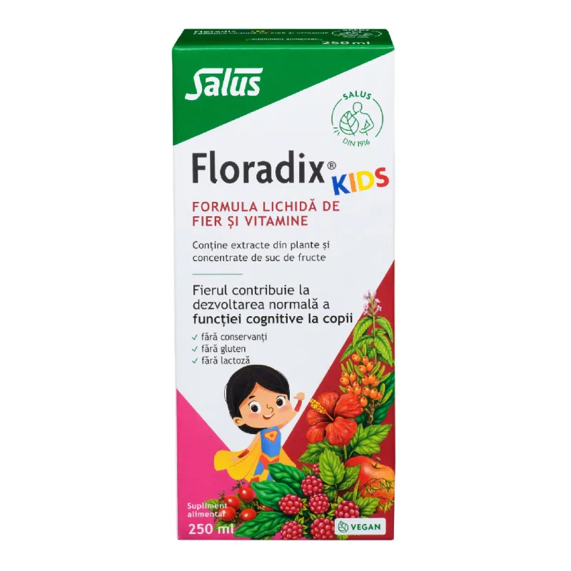 Formula lichida de fier si vitamine FloradixKIDS®, 250 ml, Salus Salus Haus — preț și oferte