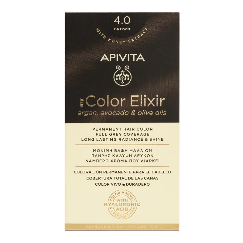 Vopsea de par My Color Elixir, Brown N4.0, 155 ml, Apivita — preț și oferte