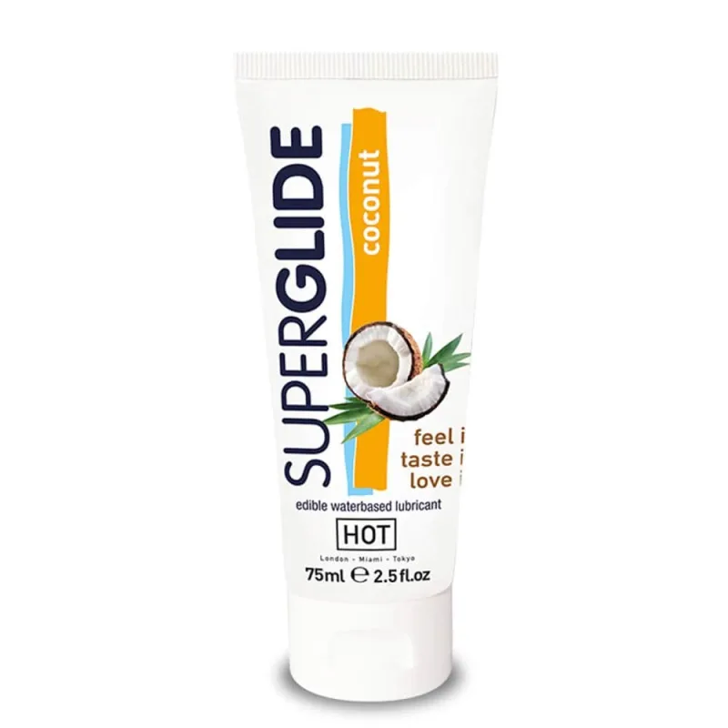 Lubrifiant pe bază de apă, HOT, Superglide, cocos, 75 ml — preț și oferte