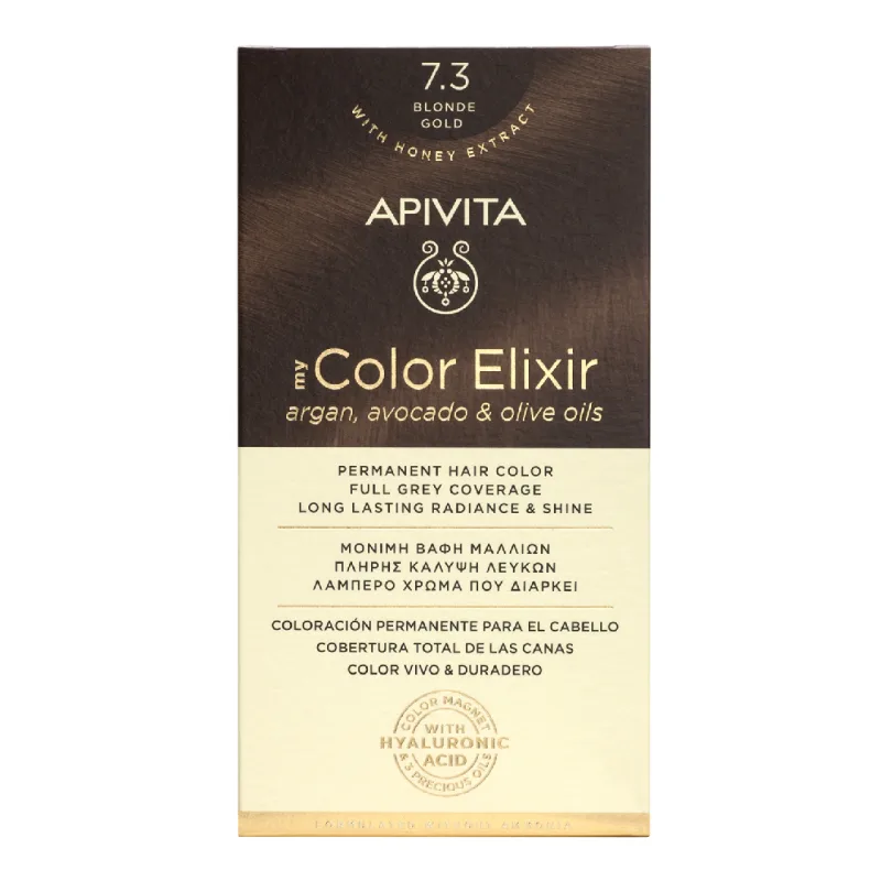 Vopsea de par My Color Elixir, Blonde Gold N7.3, 155 ml, Apivita — preț și oferte