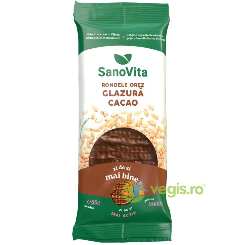 Rondele din Orez cu Glazura de Cacao 66g Sano Vita — preț și oferte