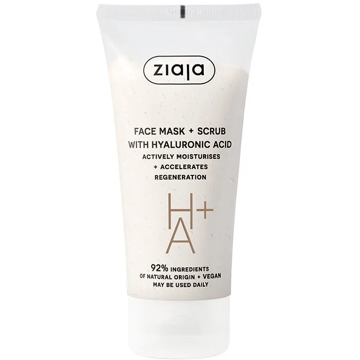 Masca si Scrub pentru Fata cu Acid Hialuronic 55ml ZIAJA — preț și oferte