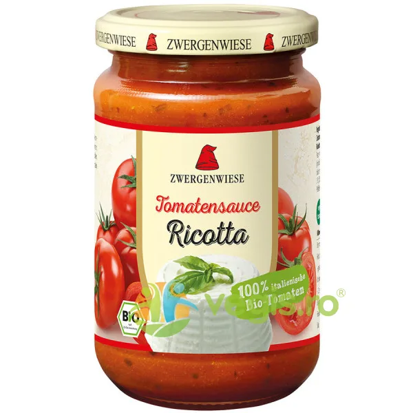 Sos de Rosii Ricotta fara Gluten Ecologic/Bio 340ml ZWERGENWIESE — preț și oferte
