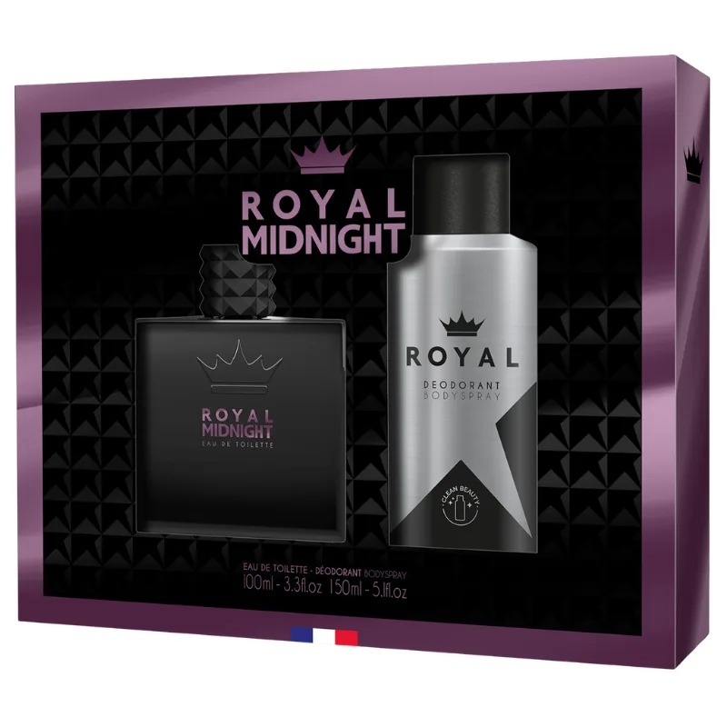 Set cadou barbati Royal Midnight, Corania | EDT 100 ml + deodorant 150 ml CORANIA INFINITY — preț și oferte