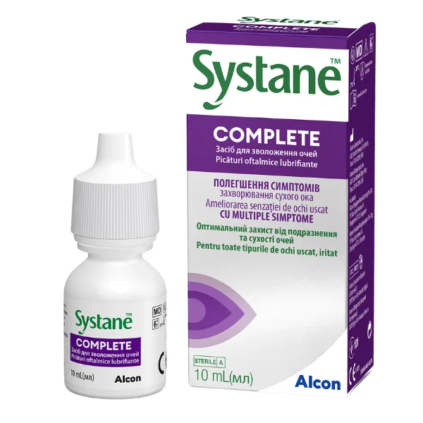 Systane Complete picaturi oftalmice lubrifiante, Alcon | 10 ml — preț și oferte