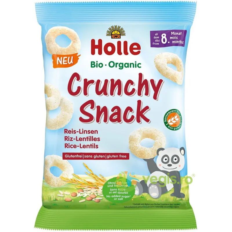 Gustare Crocanta pentru Copii cu Orez si Linte +8 Luni fara Gluten Ecologica/Bio 25g HOLLE — preț și oferte
