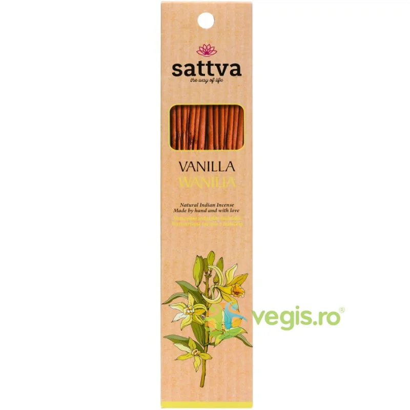 Betisoare Parfumate cu Vanilie 30g (15buc) Sattva Ayurveda — preț și oferte
