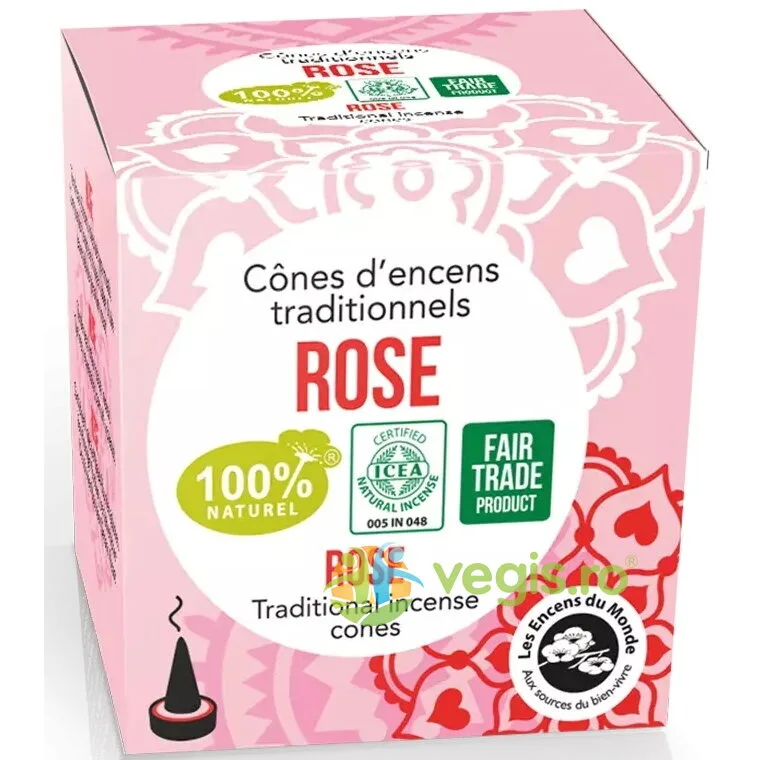 Conuri Parfumate Naturale Indiene - Trandafir 12buc AROMANDISE — preț și oferte