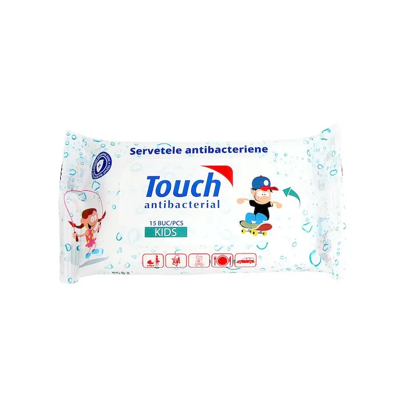 TOUCH SERVETELE UMEDE ANTIBACTERIENE KIDS 15BUC — preț și oferte
