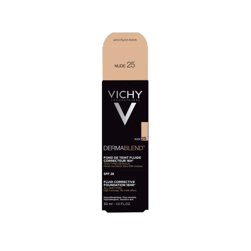 Fond de ten corector cu acoperire 16h Dermablend, Nuanta 25 Nude, 30 ml, Vichy — preț și oferte