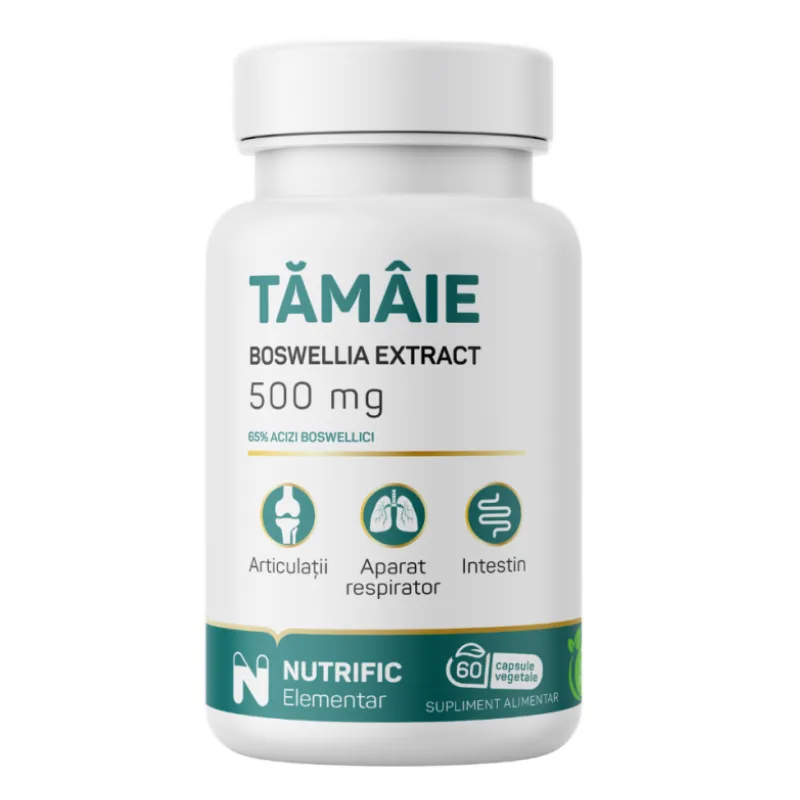 Tamaie Boswellia Extract 500mg, 60 capsule vegetale, Nutrific — preț și oferte