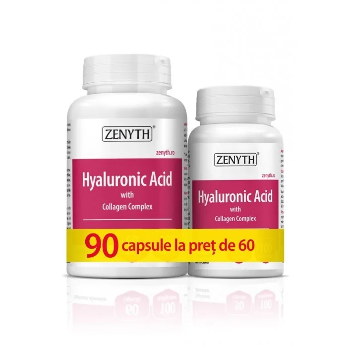 Acid hialuronic cu colagen complex, 60cps + 30 capsule, Zenyth — preț și oferte