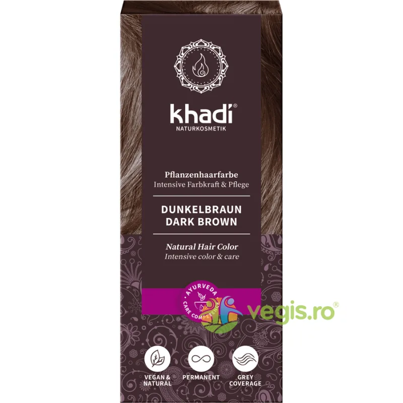 Vopsea de Par Naturala Saten Inchis 100g Khadi — preț și oferte