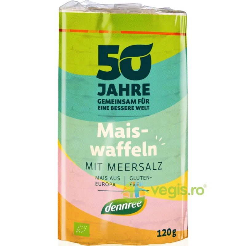 Vafe Din Porumb Expandat cu Sare, fara Gluten Ecologice/Bio 120g Dennree — preț și oferte