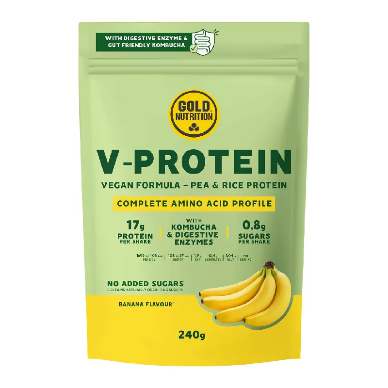 Gold Nutrition Pudra Proteica Vegetala V-protein Banane, 240g GOLD NUTRITION EEC SRL — preț și oferte