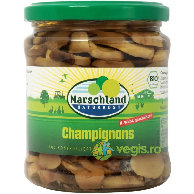 Ciuperci Champignons Taiate Ecologice/Bio 330g MARSCHLAND — preț și oferte
