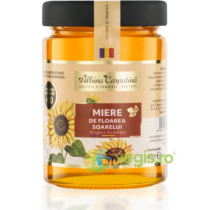 Mierea de Floarea Soarelui 400g Albina Carpatina — preț și oferte