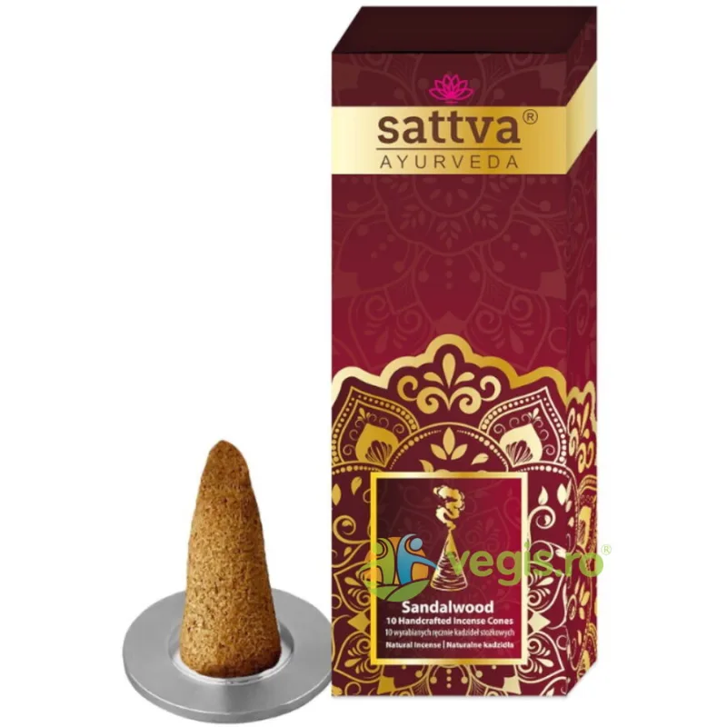 Conuri Parfumate Santal cu Suport 10buc Sattva Ayurveda — preț și oferte