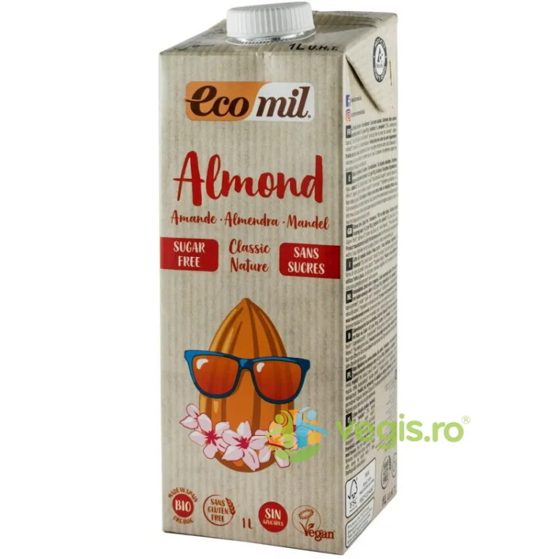 Bautura Vegetala de Migdale Clasica Natur fara Gluten Ecologic/Bio 1L EcoMil — preț și oferte