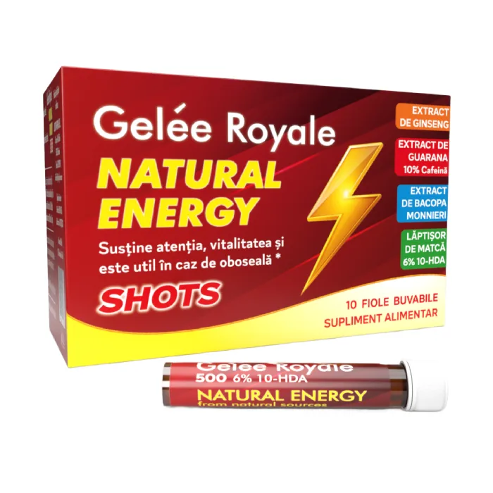 Gelee Royale Energy Shots, 10 fiole, Justin Pharma — preț și oferte