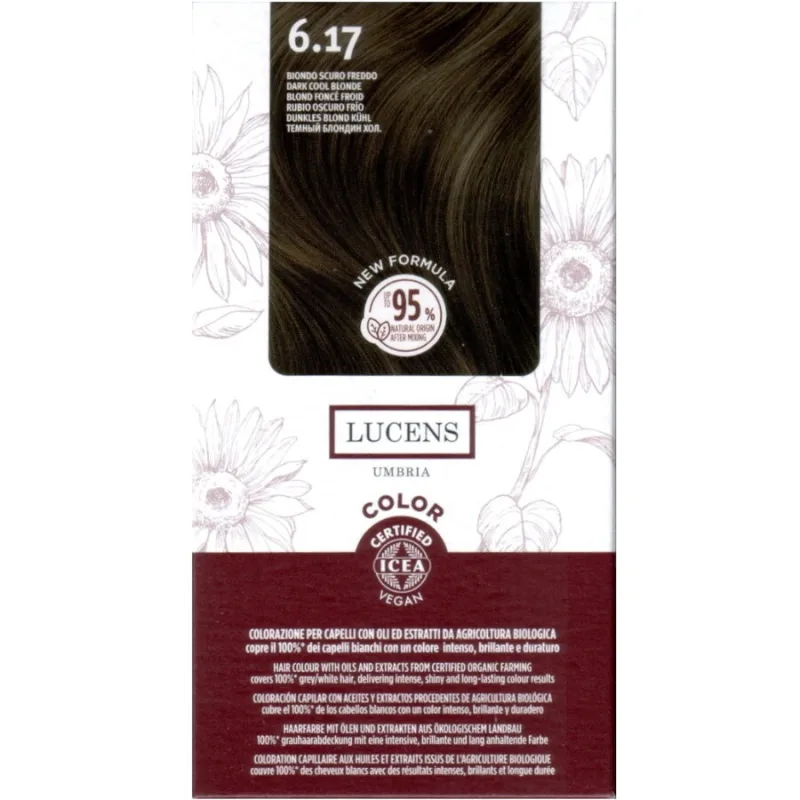 Vopsea de Par fara Amoniac Blond Inchis Rece 6.17 50ml LUCENS UMBRIA — preț și oferte