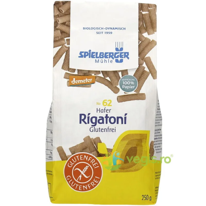 Paste Rigatoni din Ovaz fara Gluten Ecologice/Bio 250g SPIELBERGER — preț și oferte