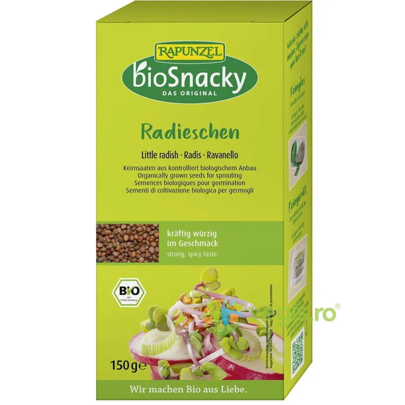 Seminte de Ridiche pentru Germinat Ecologice/Bio 150g BIOSNACKY RAPUNZEL — preț și oferte
