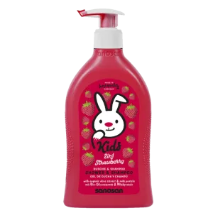 Sampon si gel de dus cu aroma de capsuni, Sanosan Kids | 400 ml
