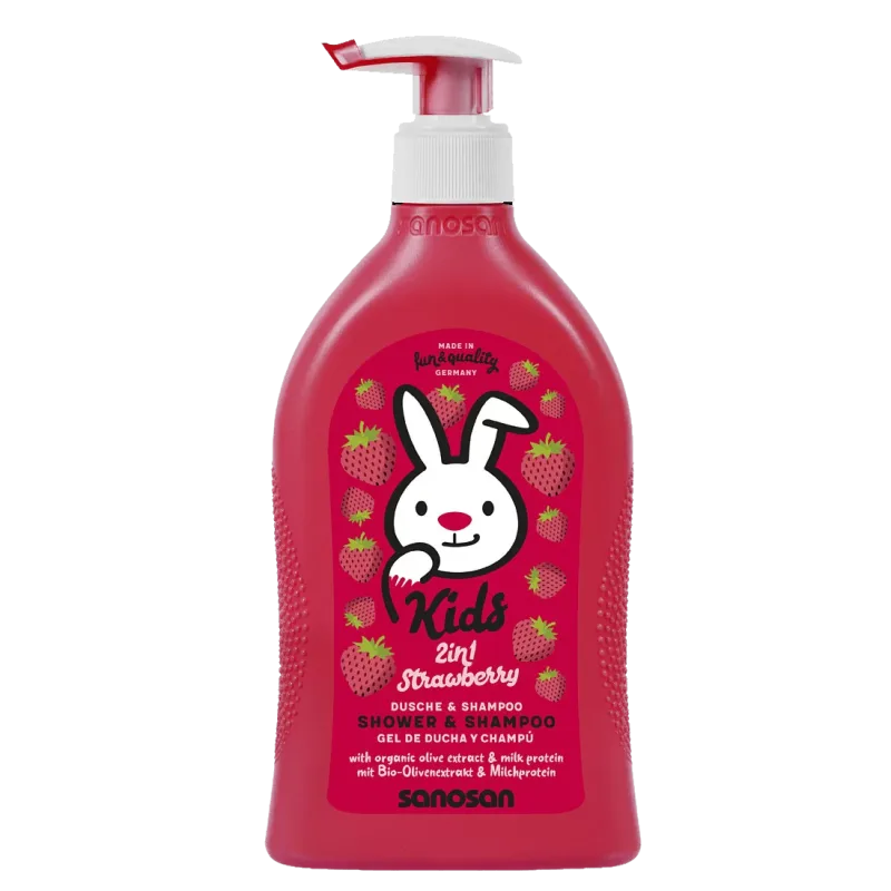 Sampon si gel de dus cu aroma de capsuni, Sanosan Kids | 400 ml MANN&SCHRODER — preț și oferte