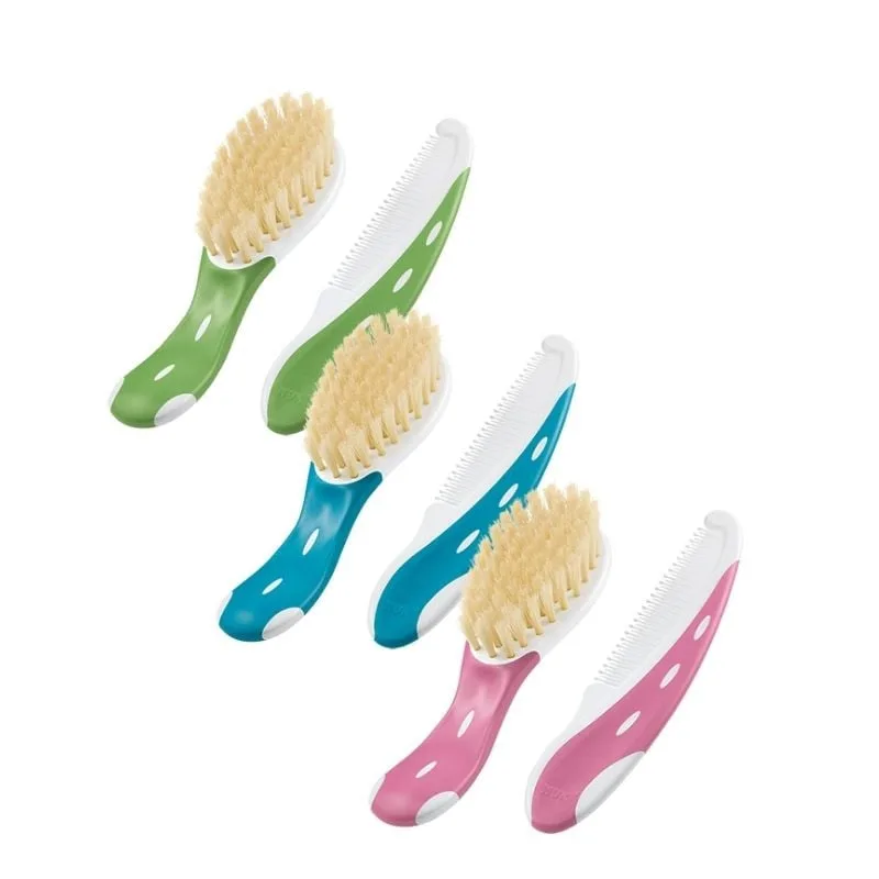 NUK Set Perie si pieptan pentru bebelusi, diverse culori, 1 set — preț și oferte
