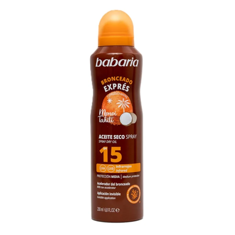 Ulei spray cu accelerator bronzare SPF 15 UVA&UVB Monoi Tahiti, 300 ml, Babaria — preț și oferte