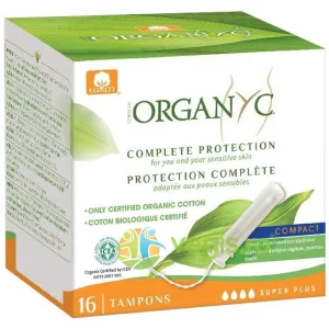 Tampoane Super Plus din Bumbac Organic cu Aplicator 16buc