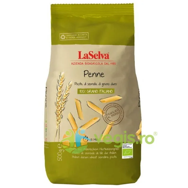 Penne din Grau Dur Ecologice/Bio 500g LASELVA — preț și oferte