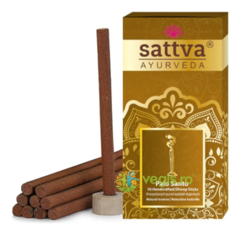 Betisoare Parfumate Dhoop Palo Santo cu Suport 10buc Sattva Ayurveda — preț și oferte