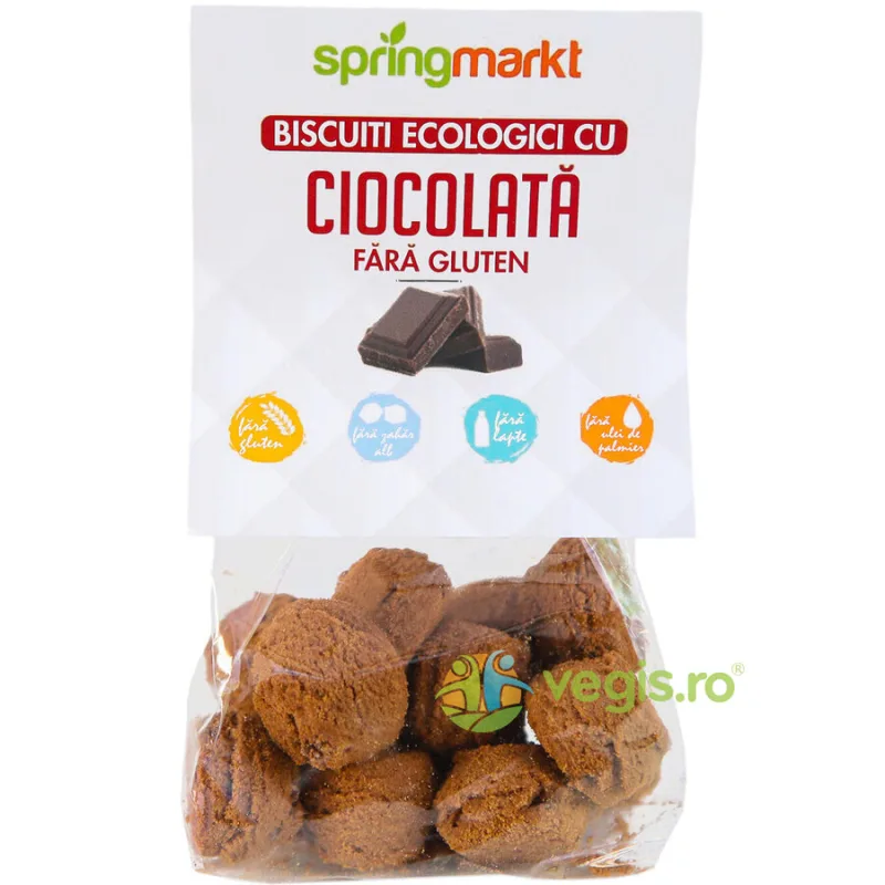 Biscuiti cu Ciocolata fara Gluten Ecologici/Bio 100g springmarkt — preț și oferte