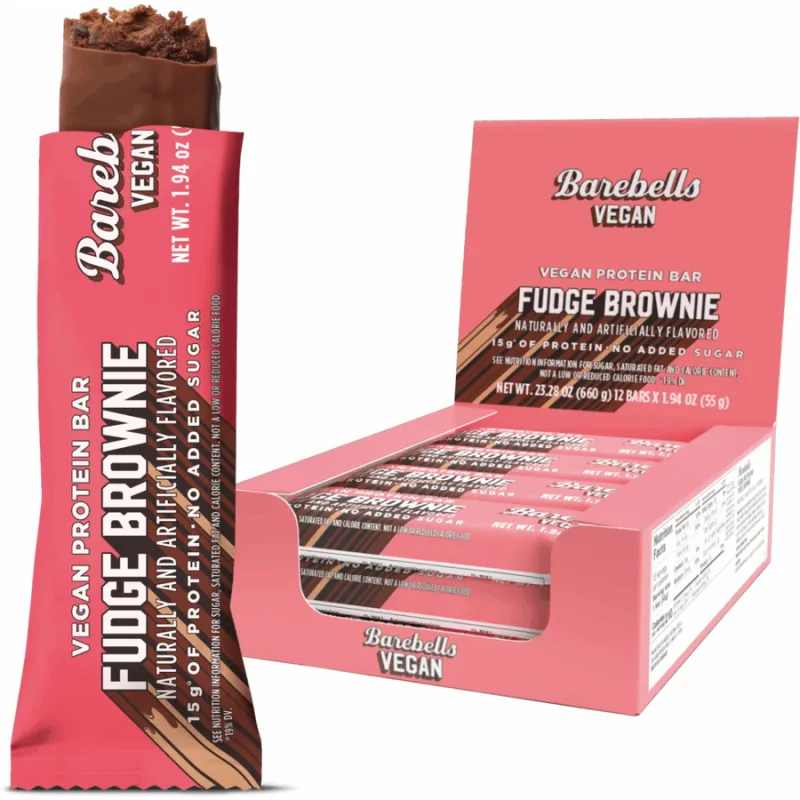 Baton Proteic cu Aroma de Fudge Brownie fara Zahar Adaugat 55g BAREBELLS — preț și oferte