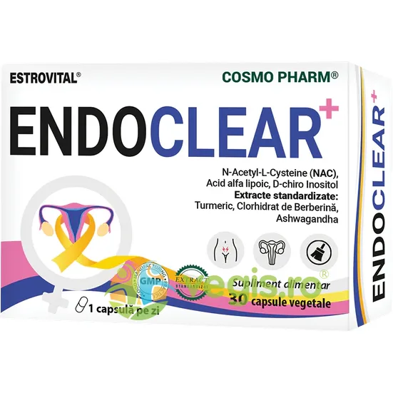 Estrovital Endoclear+ 30cps vegetale COSMO PHARM — preț și oferte