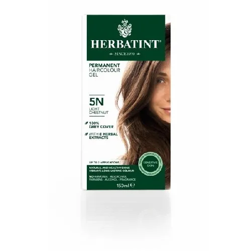 Vopsea Pentru Par Castaniu Deschis 5N, 150ml, Herbatint — preț și oferte