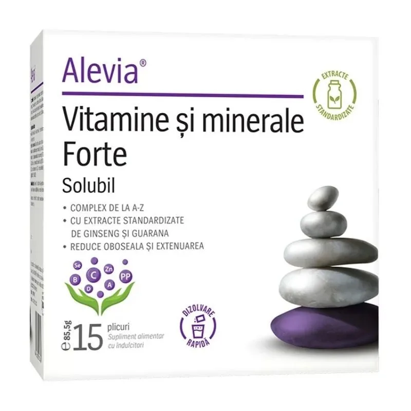 Vitamine si minerale Forte, 15 plicuri, Alevia — preț și oferte